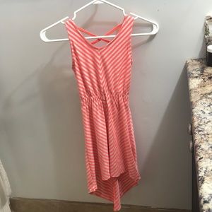 A pink and white dress